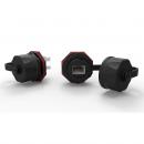 FEINRJ06-001-6 - CONECTOR RJ-45 GIGALAN CAT.6  IP67 PRETO T568A/T568 FEMEA BLINDADO - 35050215 - LIGHTERA