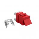 FEMLRJ5E-005-5 - CONECTOR RJ-45 MULTILAN CAT.5E  90/180G VERMELHO T568A/T568 FEMEA - 35030528 - LIGHTERA