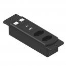 DNENPM2T-001-0 - PED MOB(PAINEL P/ IMOBILIARIO) C/ 2 TOMADAS(NBR 14136 10A) ,1 USB A,1 USB C, 2 PREP. DADOS RJ-45 FEMEA - DN-MOB-2T2D2U - D-NET