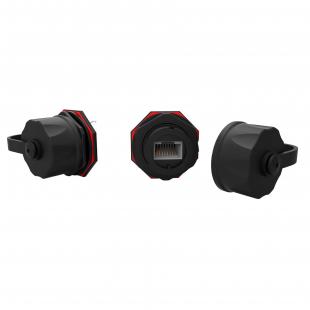 FEINRJ5E-001-6 - CONECTOR RJ-45 MULTILAN CAT.5E  IP67 PRETO T568A/T568 FEMEA BLINDADO - 35050216 - LIGHTERA