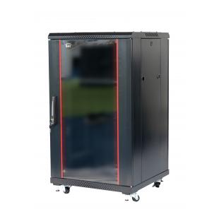 DNMTRSDV-003-0 - RACK SERVIDOR 19POL DESMONTAVEL PORTA VIDRO 28U 600 X 600 PRETO S/ GUIAS - DN-RSDV-28-60.60PT - D-NET