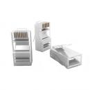 FEMLRJ5E-002-8 - CONECTOR RJ-45 MULTILAN CAT.5E  CABO SOLIDO CRISTAL (PCT 50 PC) MACHO BLINDADO - 35050384 - LIGHTERA