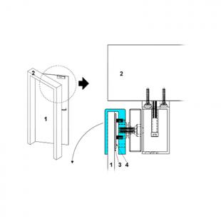16010627 - SUPORTE U PARA MONTAGEM DE PORTA DE VIDRO - DHI-ASF280U-V1 - DAHUA